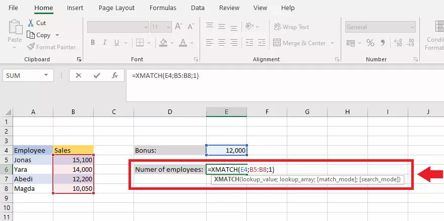 Image: XMATCH - example 2 of a use case: defining the lookup array