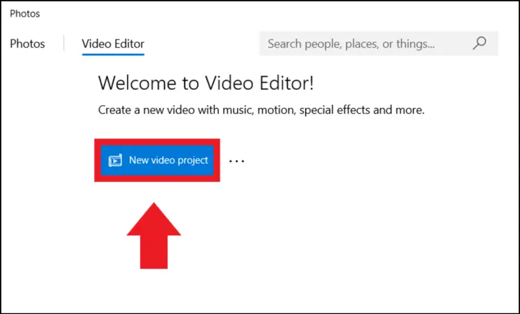 Click on “New video project” Click on “New video project”