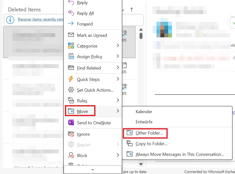 Steps to retrieve a deleted email Image: Steps to retrieve a deleted email