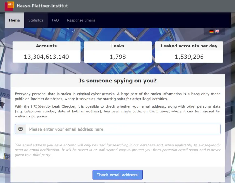 Identity Leak Checker from the Hasso-Plattner-Institut Identity Leak Checker from the Hasso-Plattner-Institut