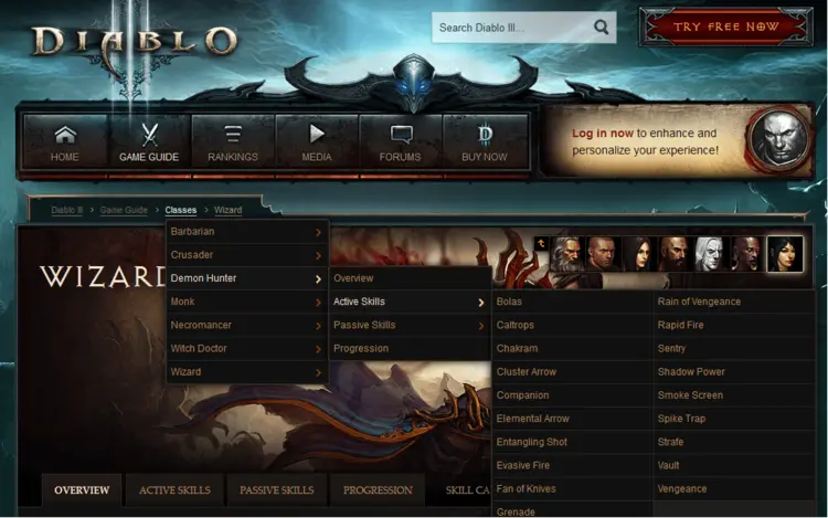 Screenshot from the official Diablo III website Screenshot from the official Diablo III website