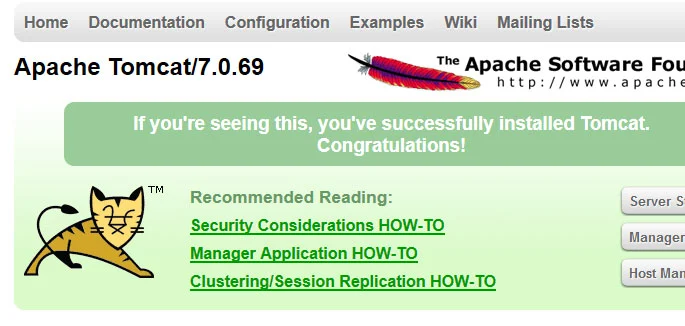 Tomcat welcome page Tomcat welcome page
