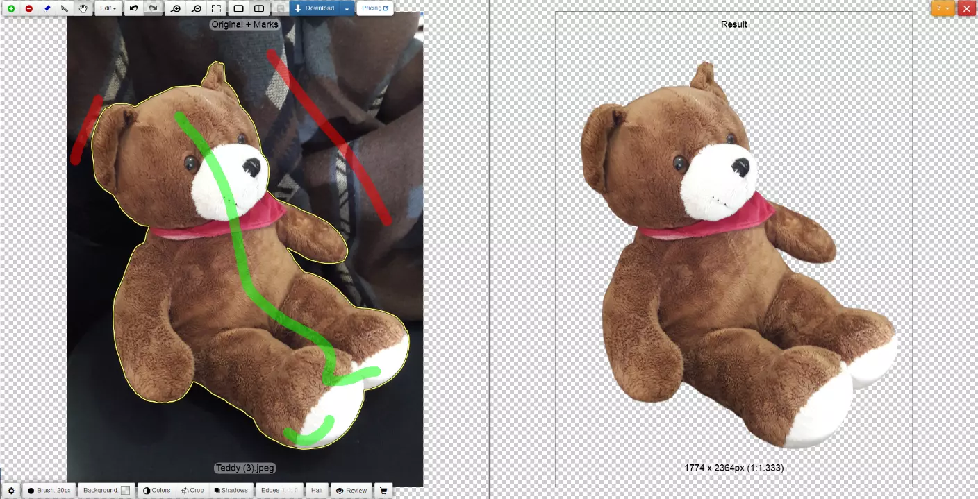 Image: Cutting out an image with Clipping Magic