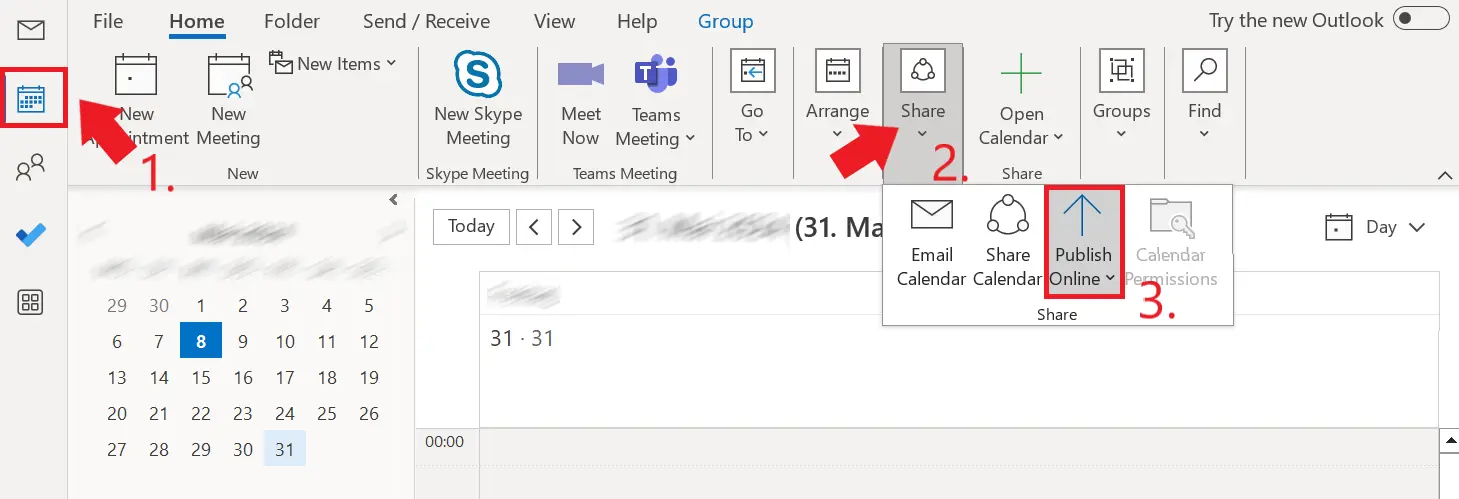 Outlook: Publish your calendar online Image: Outlook: Publish your calendar online