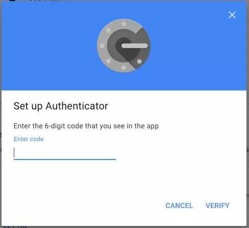 Image: Google Authenticator app: 6-digit code entry