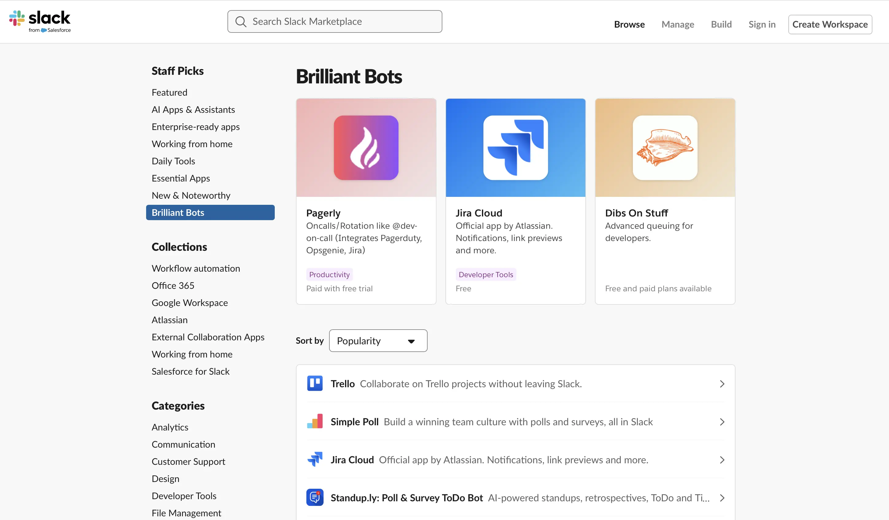 Screenshot of different app bots for Slack Image: Screenshot of different app bots for Slack