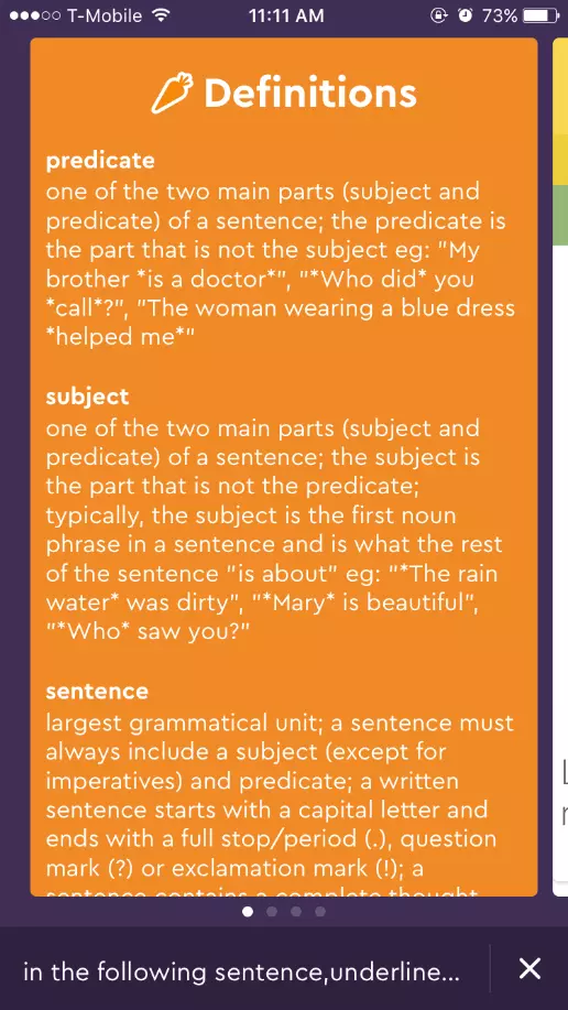 Image: Screenshot of Socratic giving a definition of the term predicate