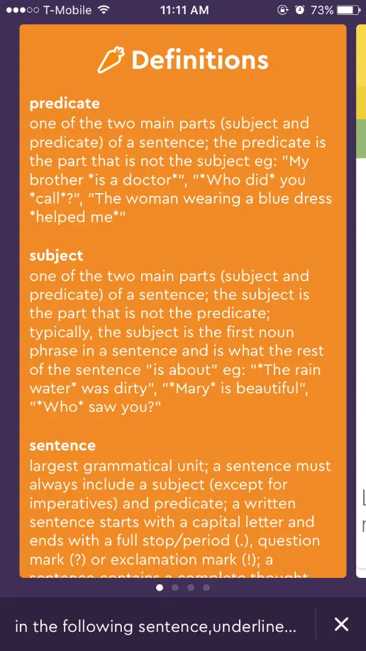Screenshot of Socratic giving a definition of the term predicate Screenshot of Socratic giving a definition of the term predicate