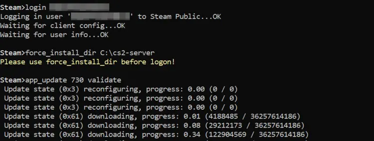 SteamCMD: CS2 server installation SteamCMD: CS2 server installation