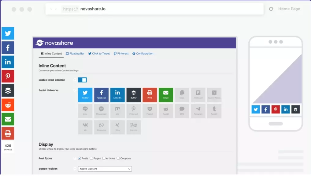 Image: Novashare homepage