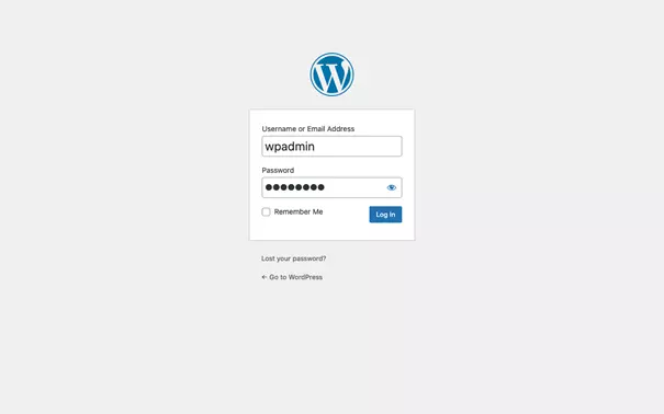 Image: WP admin login page