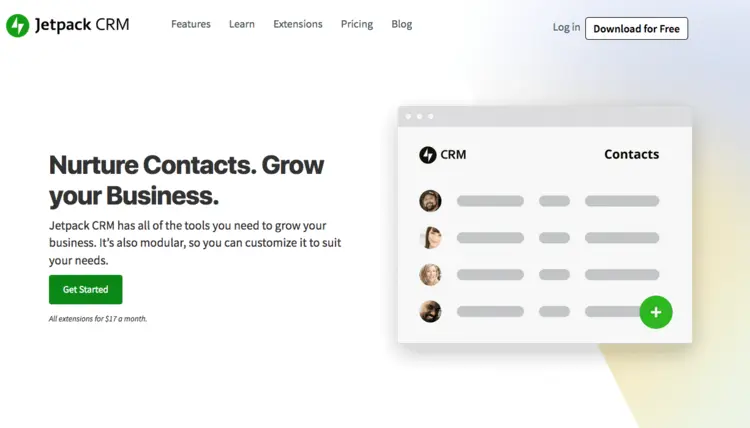 Screenshot of Jetpack CRM website Screenshot of Jetpack CRM website