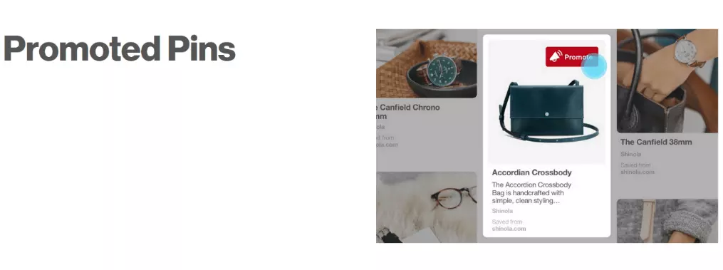 Image: Example of a promoted pin advertising a leather bag