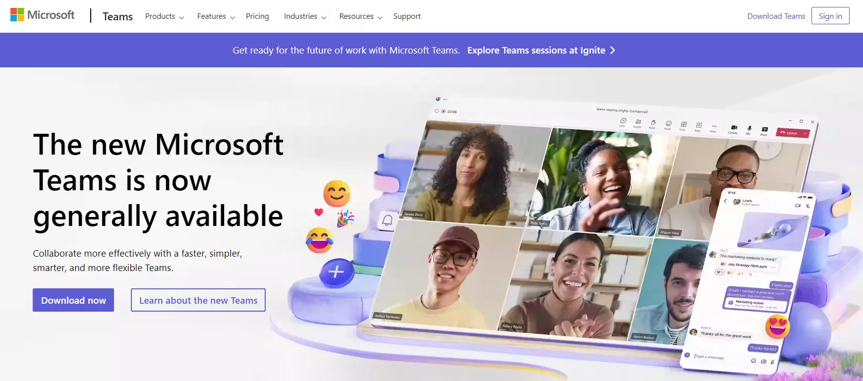 Screenshot of the Microsoft Teams website Image: Screenshot of the Microsoft Teams website