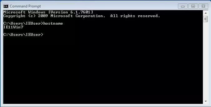 Image: Determining the hostname in the command line