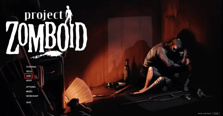 Project Zomboid main menu Project Zomboid main menu