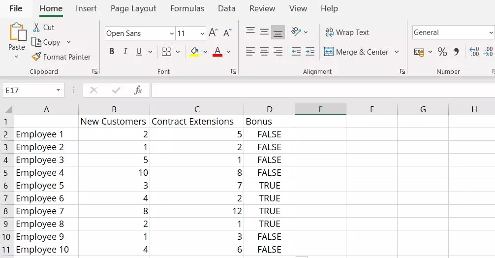 Image: Excel AND: example of how it is used