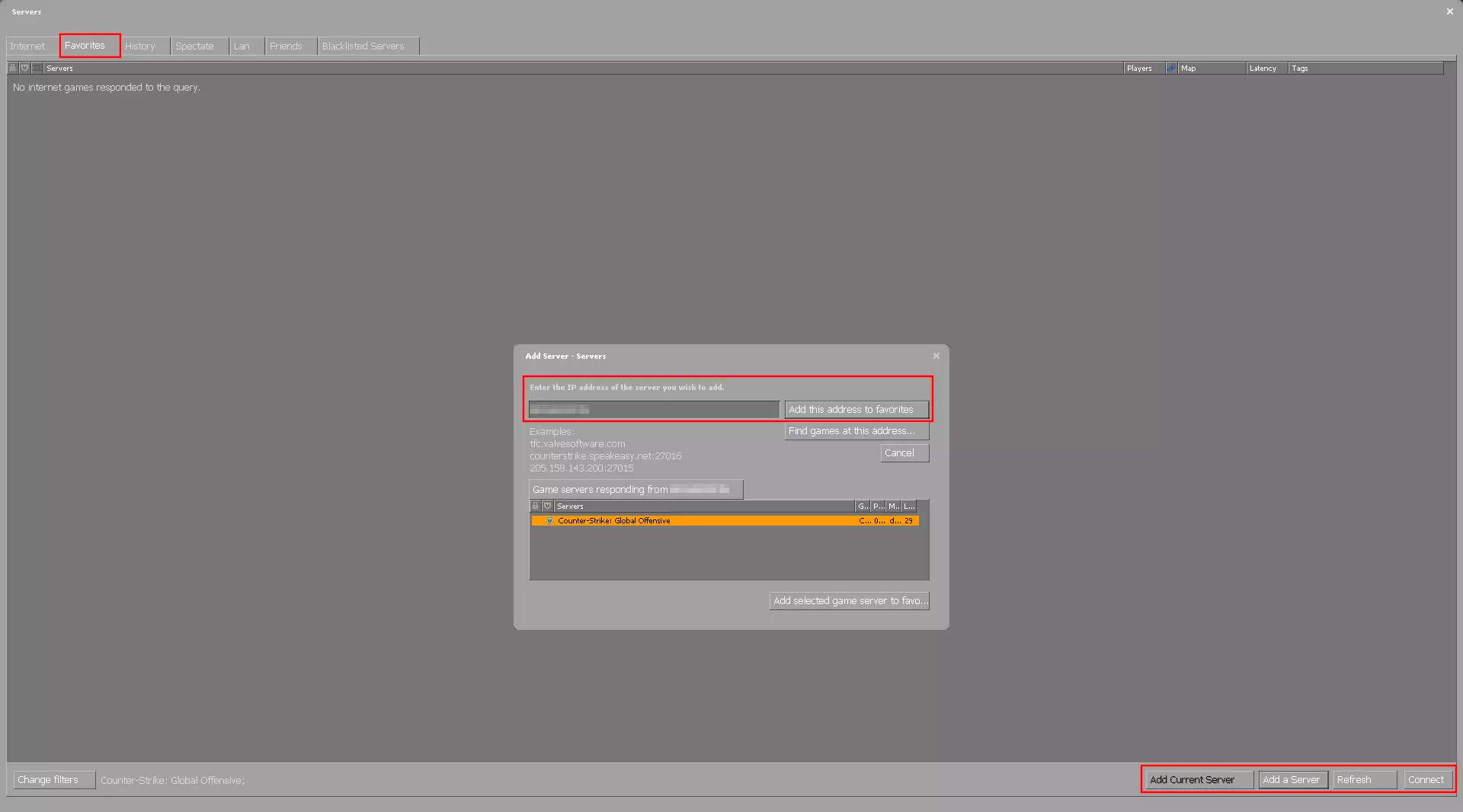 Image: CS:GO: Add Server in the Community Server Browser