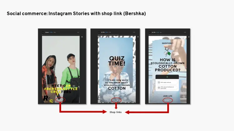 Bershka social commerce example on Instagram Bershka social commerce example on Instagram
