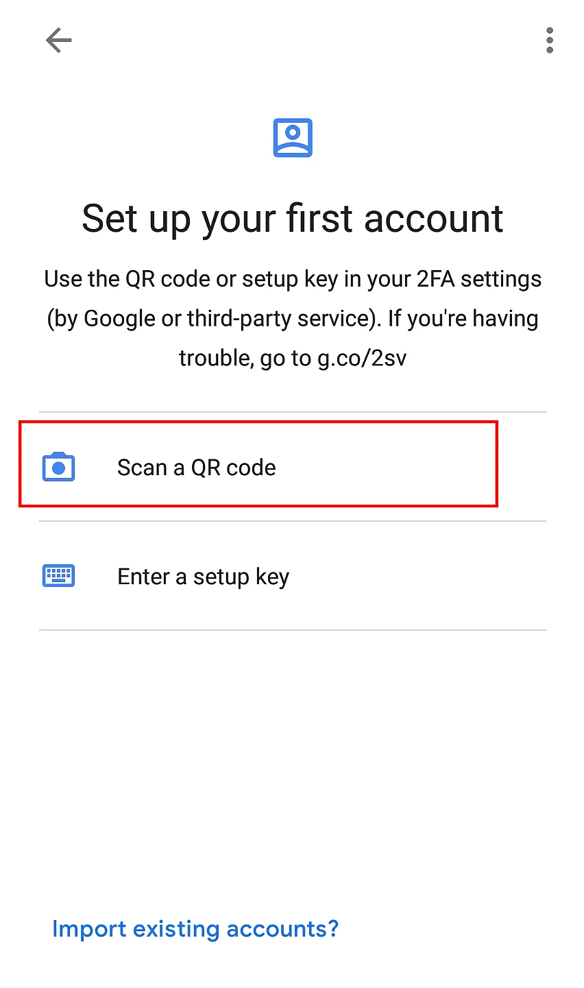 Google Authenticator app: Scan QR code Image: Google Authenticator app: Scan QR code