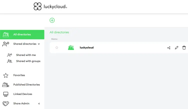luckycloud: Storage overview (web application) luckycloud: Storage overview (web application)