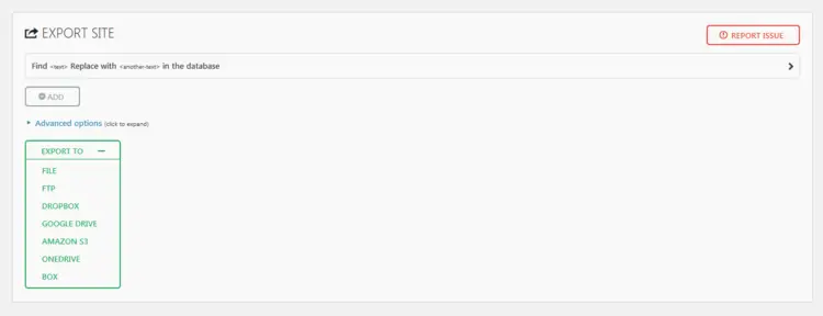 Settings of the All-in-One WP Migration Settings of the All-in-One WP Migration
