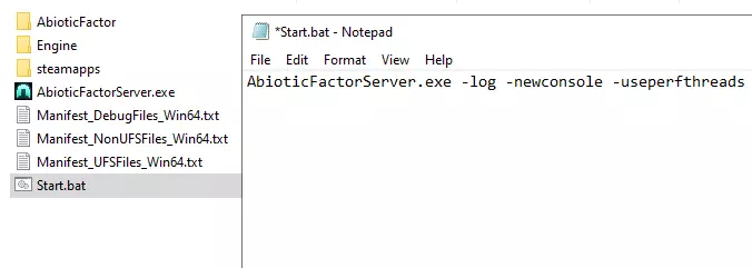 Start script for Abiotic Factor server Image: Start script for Abiotic Factor server