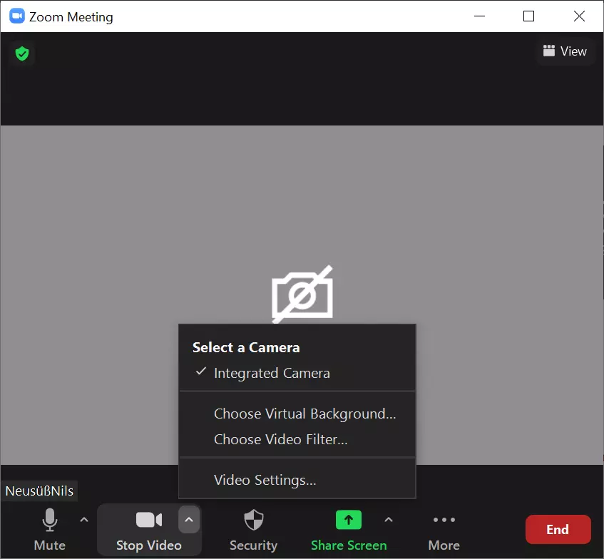 Image: Change Zoom background during a meeting