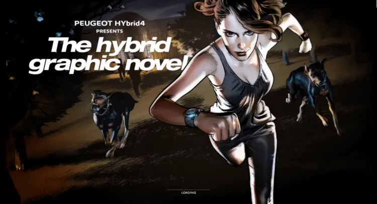 Loading screen of the parallax website graphicnovel-hybrid4.peugeot.com Loading screen of the parallax website graphicnovel-hybrid4.peugeot.com