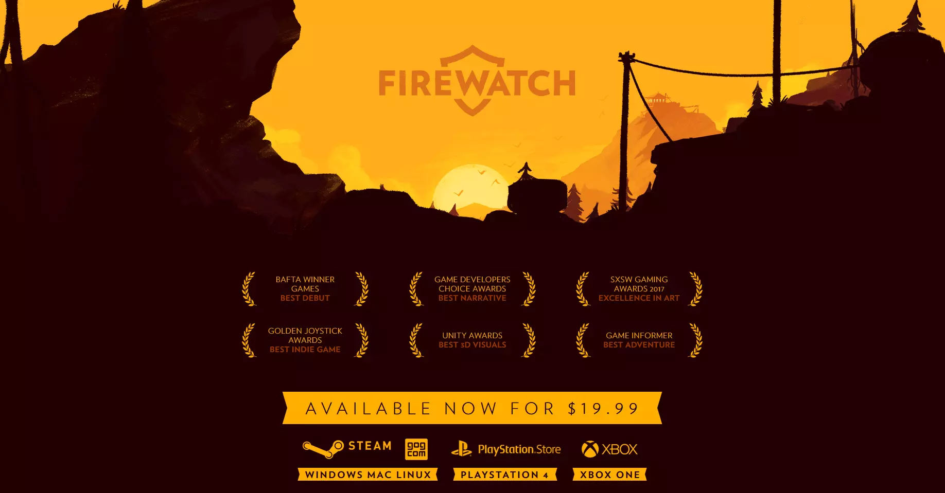 Image: Screenshot of the website firewatchgame.com while scrolling down