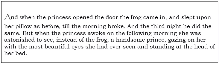 Image: Text excerpt with first letter emphasized