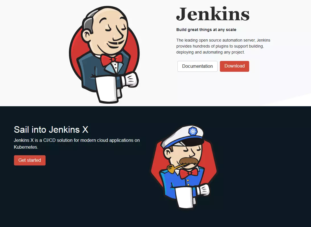 Image: The Jenkins homepage