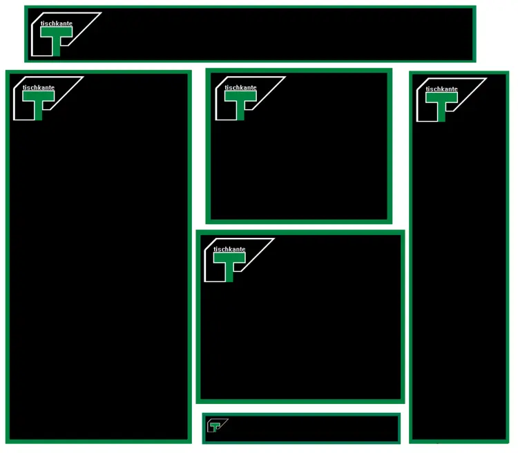 Position of frame and logo in an advertisement for Table Edge Position of frame and logo in an advertisement for Table Edge