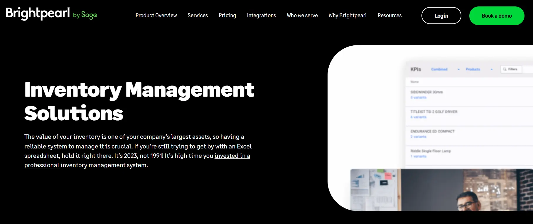 Image: BrightPearl inventory management system