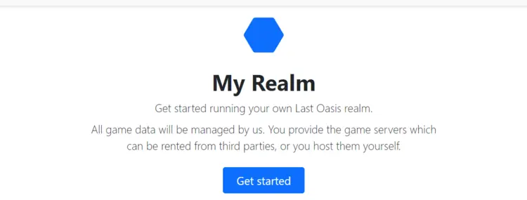 Start screen MyRealm Start screen MyRealm