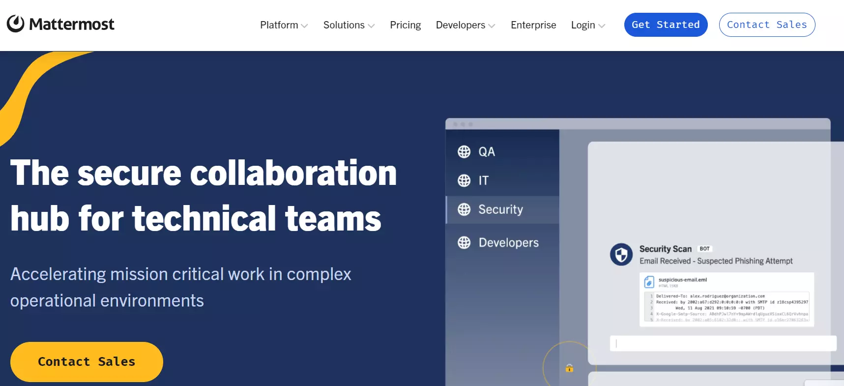 Screenshot of the Mattermost website Image: Screenshot of the Mattermost website
