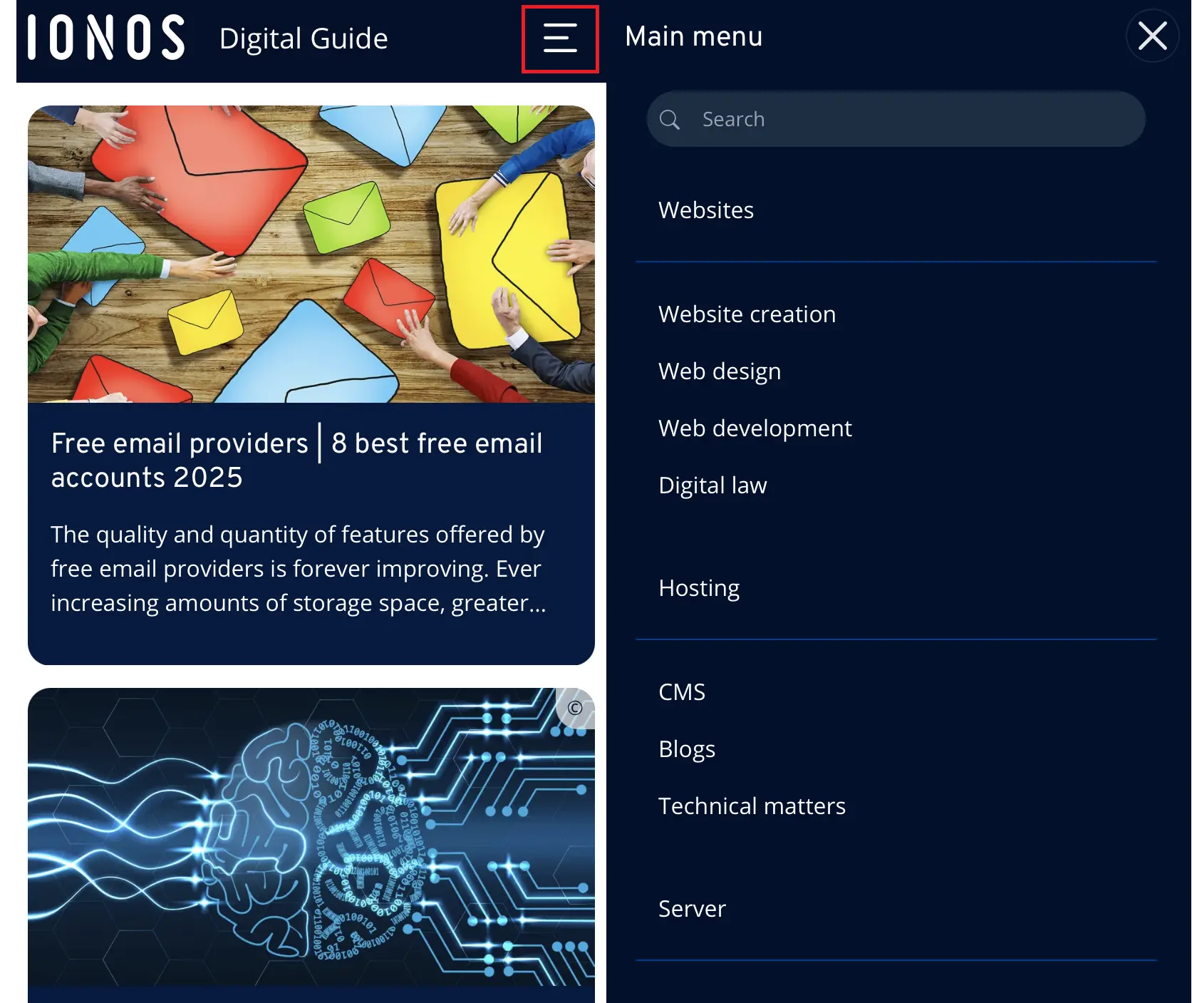 List navigation in the IONOS Digital Guide Image: List navigation in the IONOS Digital Guide