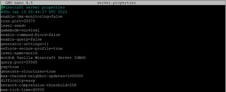 Minecraft server.properties file Minecraft server.properties file