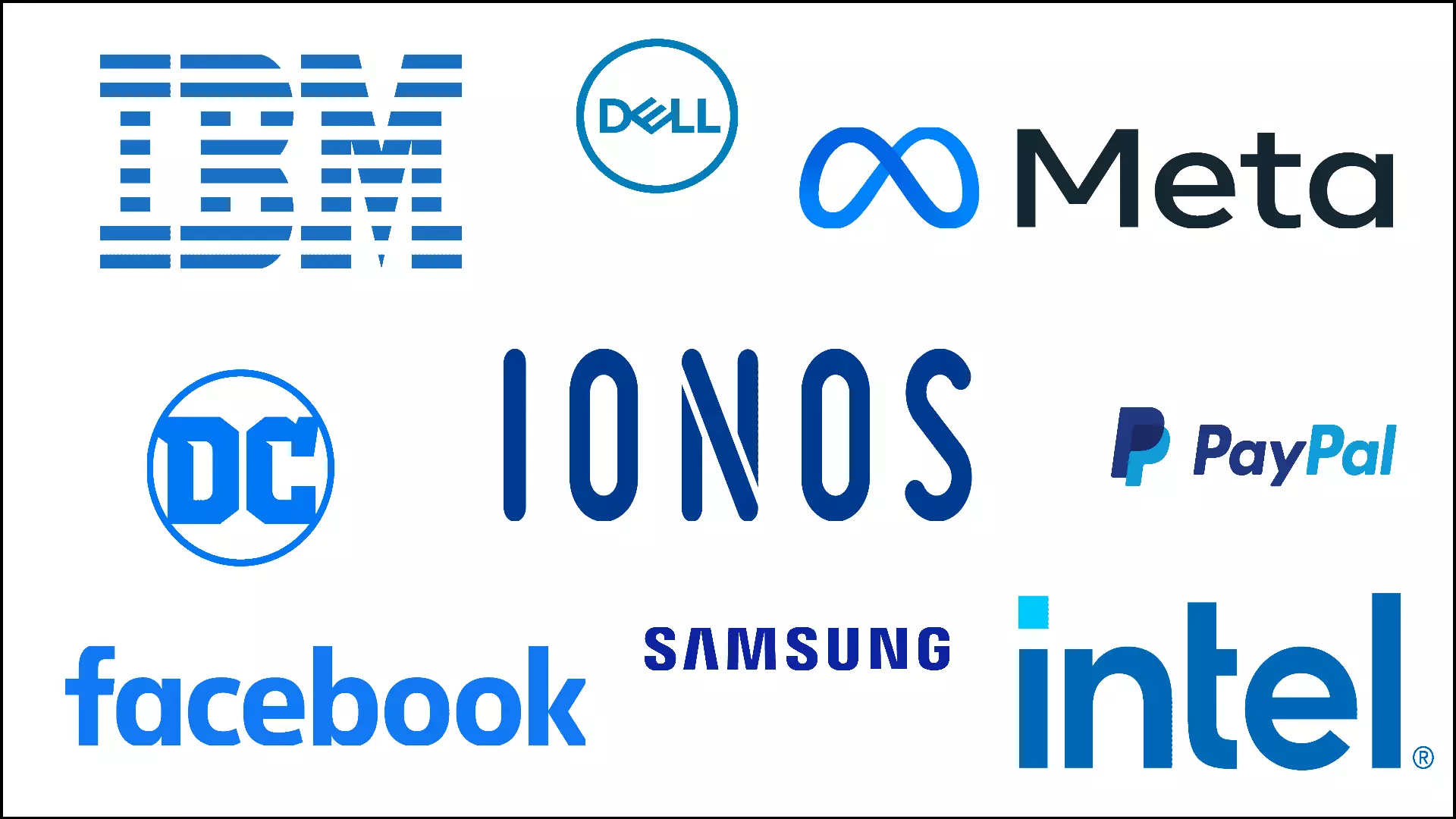 Sampling of blue logos Sampling of blue logos