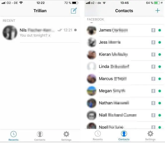 Messenger and individual chats in Trillian Messenger and individual chats in Trillian