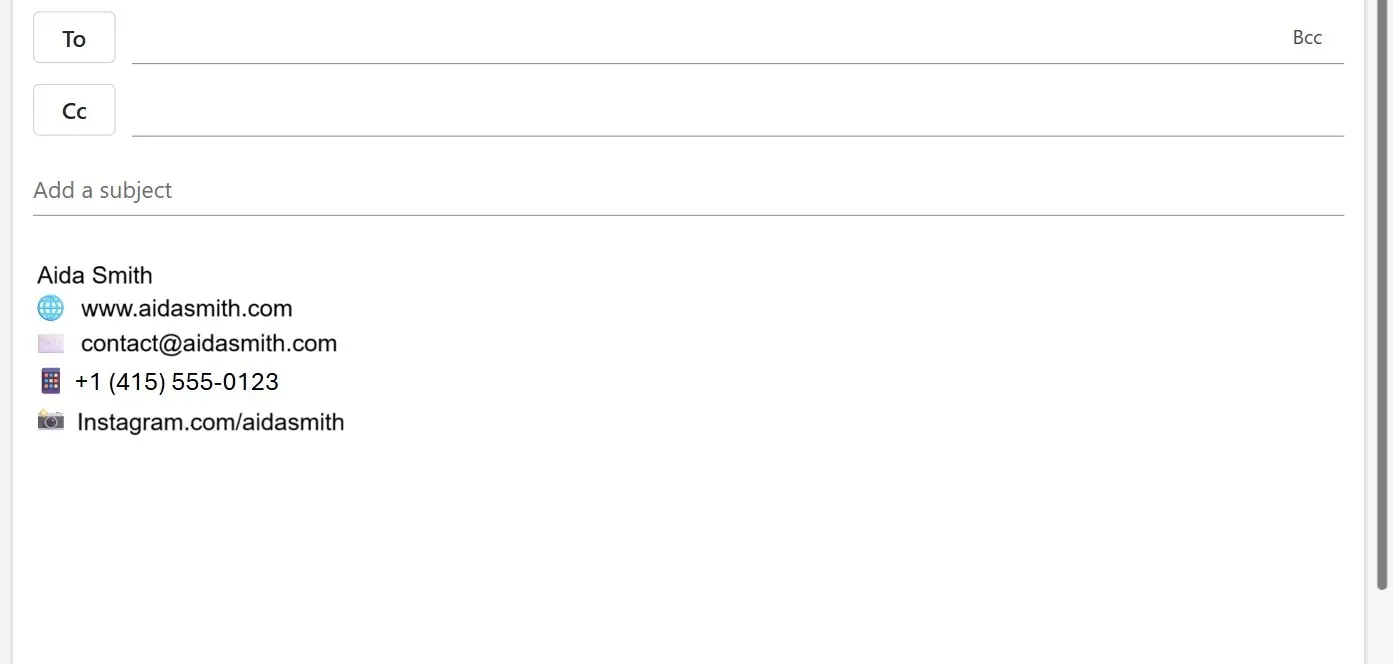 Private email signature Image: Private email signature