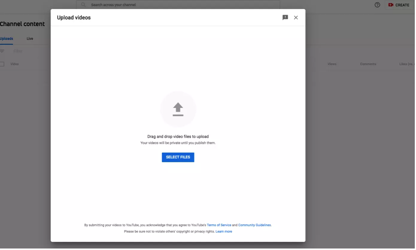 Image: YouTube Upload Videos Window