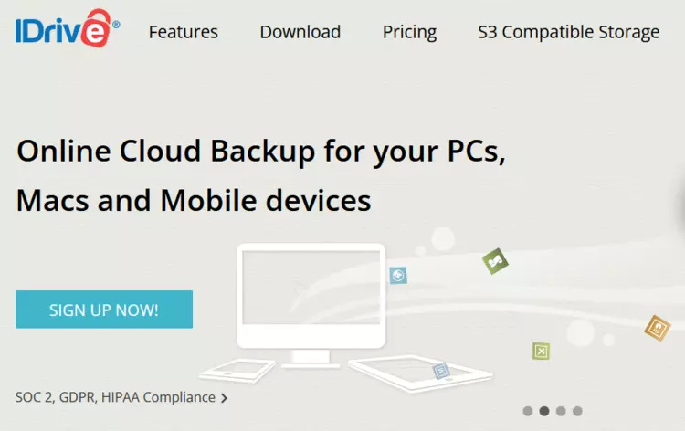 IDrive website screenshot IDrive website screenshot