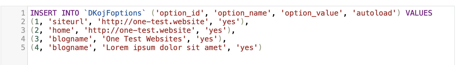 Image: SQL query for domain update