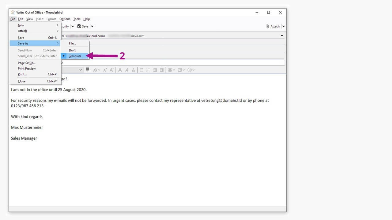 mailbird out of office