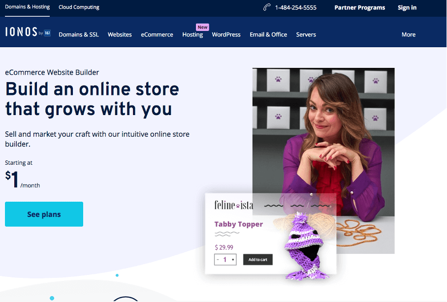 Screenshot from IONOS eCommerce Website Builder