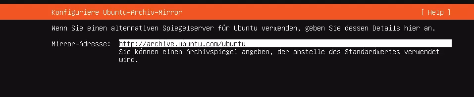 Image: Configure the Ubuntu archive mirror