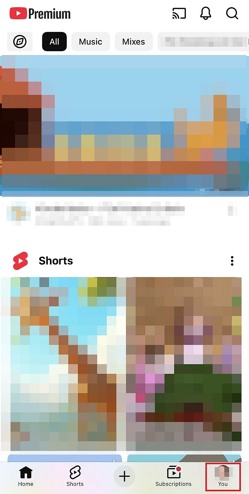 YouTube app: profile icon in the menu bar Image: YouTube app: profile icon in the menu bar