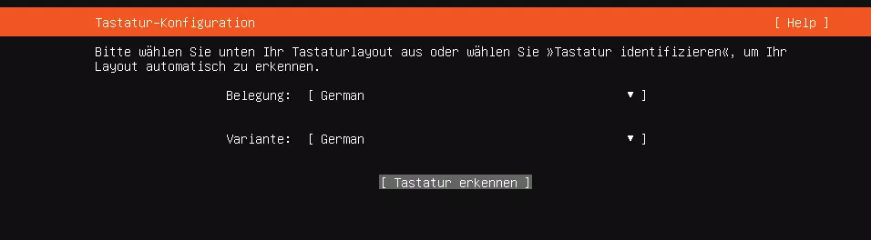 Image: Set up Ubuntu Server: Keyboard configuration