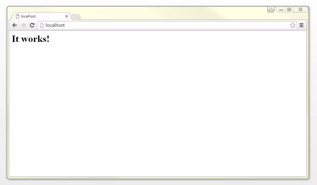 Image: Opening the index.html file via localhost in the web browser